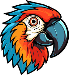 Bright Macaw Head Artwork Striking Macaw Head Silhouette