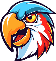 Macaw Bird Close-Up Vector Bright Macaw Head Artwork