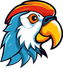Lively Macaw Head Illustration Elegant Macaw Head Design
