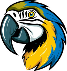 Intricate Macaw Head Drawing Expressive Macaw Head Vector