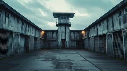 Prison Silhouette in Cinematic Illumination