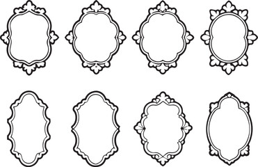 Set frames. Hand drawn vector illustration	