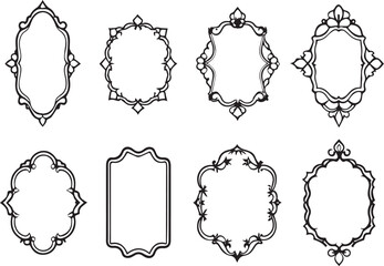 Set frames. Hand drawn vector illustration	