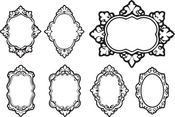 Set frames. Hand drawn vector illustration	