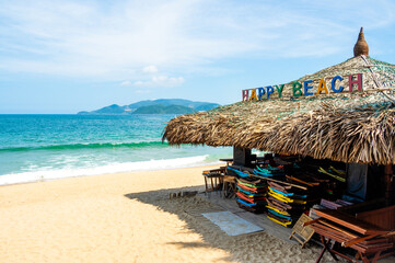 Happy Beach bar on tropical beach