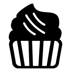 Cupcake, muffin logo design in minimalistic style. Fast food icon. Vector illustration.