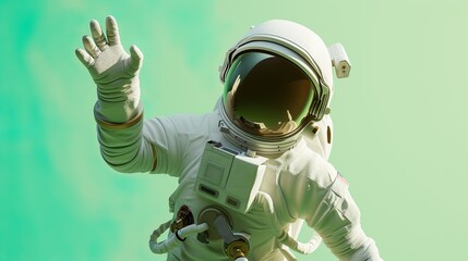 Realistic Astronaut isolated on a green background. perfect for compositing. - Powered by Adobe
