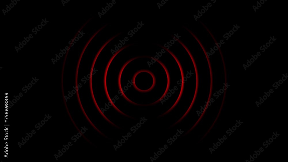 Poster expanding arc waves motion graphics with black screen background. radio wave motion background.