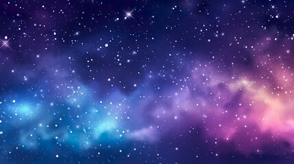 Night purple sky with stars and galaxy in outer space, universe background