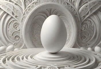 Obraz premium Radiating Lines Creating a Dynamic Effect Around a Smooth Egg, Generative AI