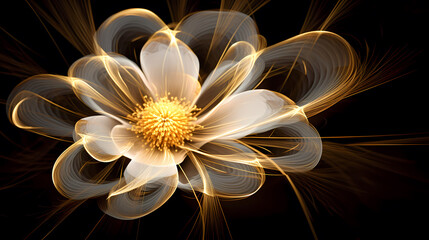 Beautiful abstract golden flowers