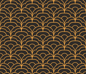 Cute seamless art deco pattern. Modern abstract vector background. Geometric floral texture. - 756701098
