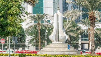 The dallah timelapse or coffee pot monument that represents welcome on Doha