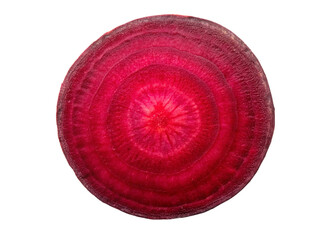 Sliced red beetroot isolated on transparent background. Top view.