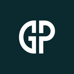 Fototapeta premium Initials Letter GP Logo simple monogram design
