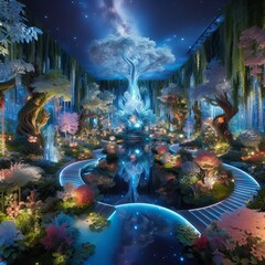 Cosmic Oasis: Celestial Bloom, Garden of Tomorrow