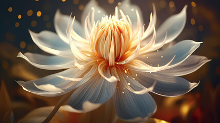 Beautiful abstract golden flowers