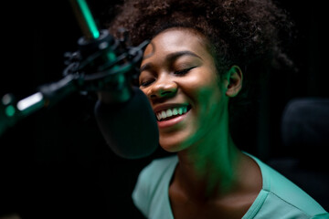 Young Podcaster Creating Content in Studio.