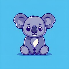 Obraz na płótnie Canvas Vector koala sitting cute creative kawaii cartoon mascot. Koala funny vector illustration mascot logo design.