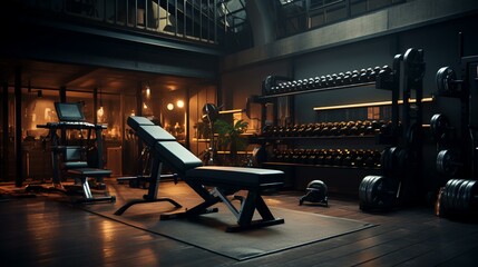 Spacious and Functional Home Gym with Rubber Flooring

 - obrazy, fototapety, plakaty
