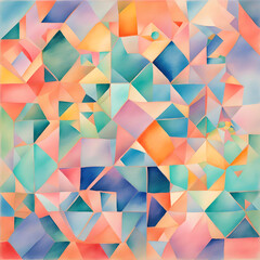 Abstract background, pastel-colored geometric fractal pattern