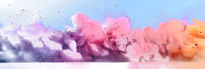 Vibrant pink and purple color burst on transparent background.