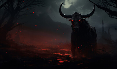 In a dark twist of nature an angry devil cow
