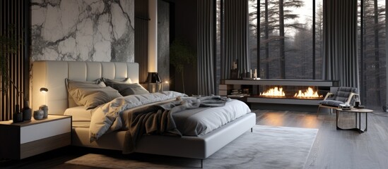 Stylish and cozy home & hotel bedroom decor.
