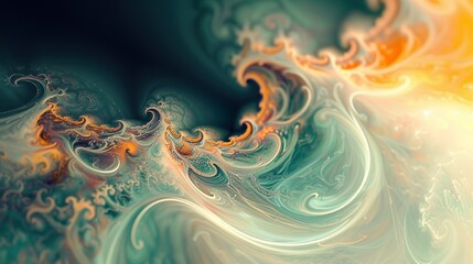 abstract illustration art color psychedelic fractal wavy spiral lines organic forms on the subject of abstraction, imagination and art