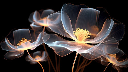 Golden luxury impressionistic floral design background