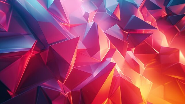 Abstract Background of triangular Patterns in Colors. Low Poly Wallpaper