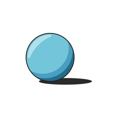 blue glass sphere with shadow isolated on white background