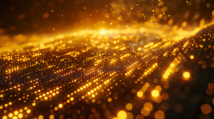 Fototapeta premium Wealth Streams: Glowing Trails and Data in Financial Abstract 