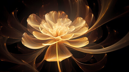 Golden luxury impressionistic floral design background