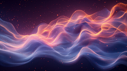 Obraz premium Abstract Waves, Bokeh, Dots Technology