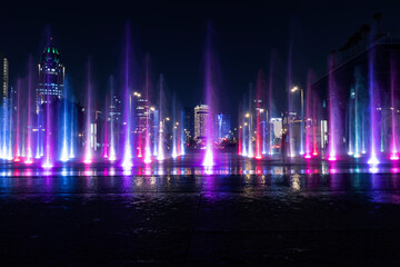 Dancing water fountains in Lusail Park, Qatar