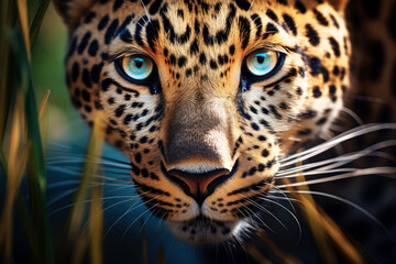 Intense Leopard Gaze in Natural Habitat