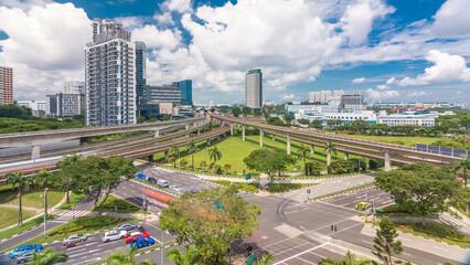 Jurong East Interchange metro station aerial timelapse, one of the major integrated public...