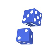 Pair of dice isolated on white - 3D render illustration.