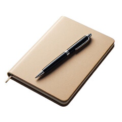 Notebook and pen, no background.