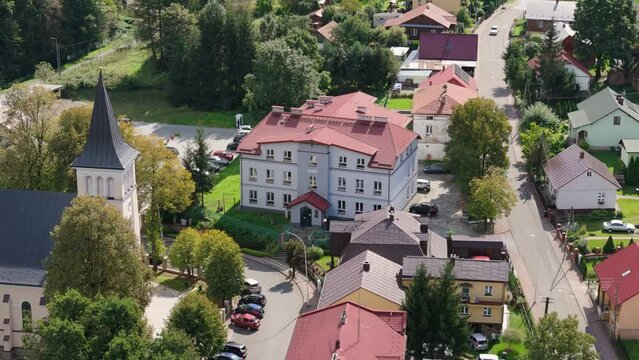 Beautiful Church Council Bircza Aerial View Poland