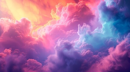 3d render Colorful blue and pink smoke clouds in muted tones flowing in water on grey background - obrazy, fototapety, plakaty
