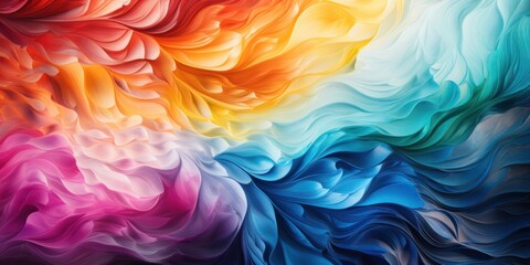 Colorful Rainbow Wave Pattern Wallpaper Generative AI