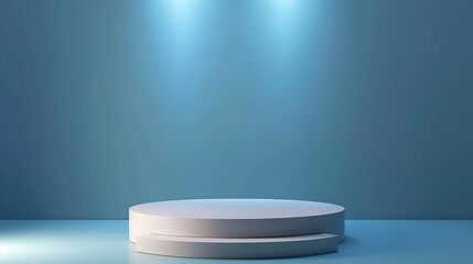 Beige background for product presentation with shadow Podium, stage pedestal platform for cosmetic product. Empty round podium. Mockup.