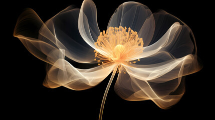 Abstract portrait of golden flowers, spectacular background with bright atmosphere