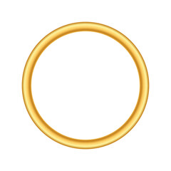 Gold thin round frame. Golden luxury circle logo.