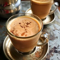 Masala tea. A traditional Indian drink that is prepared on the basis of tea and a mixture of fragrant Indian spices