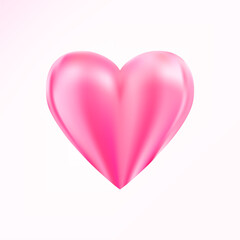 Realistic pink heart icon. 3D heart shape. Vector illustration EPS 10.