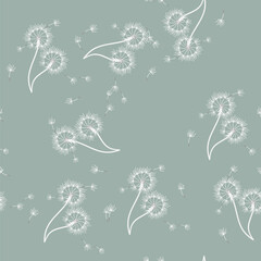 Dandelion background your design. Abstract floral seamless pattern. - 756723029