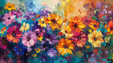Abstract colorful background with drops. AI generated art illustration.